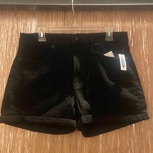 High-Waisted O.G. Cuffed Black Jean Shorts for Women -- 3-inch inseam